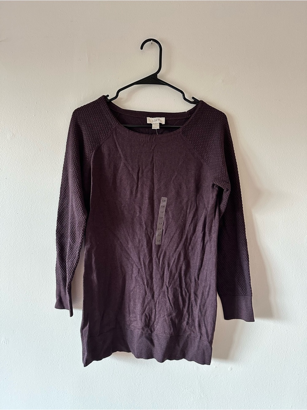 LOFT Plum Knit Long Sleeve Sweater Top